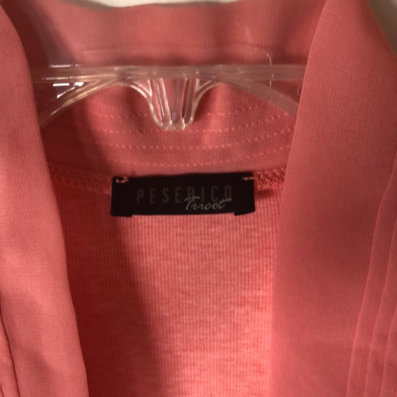 Knit Peach and chiffon top - Picture 2 of 4